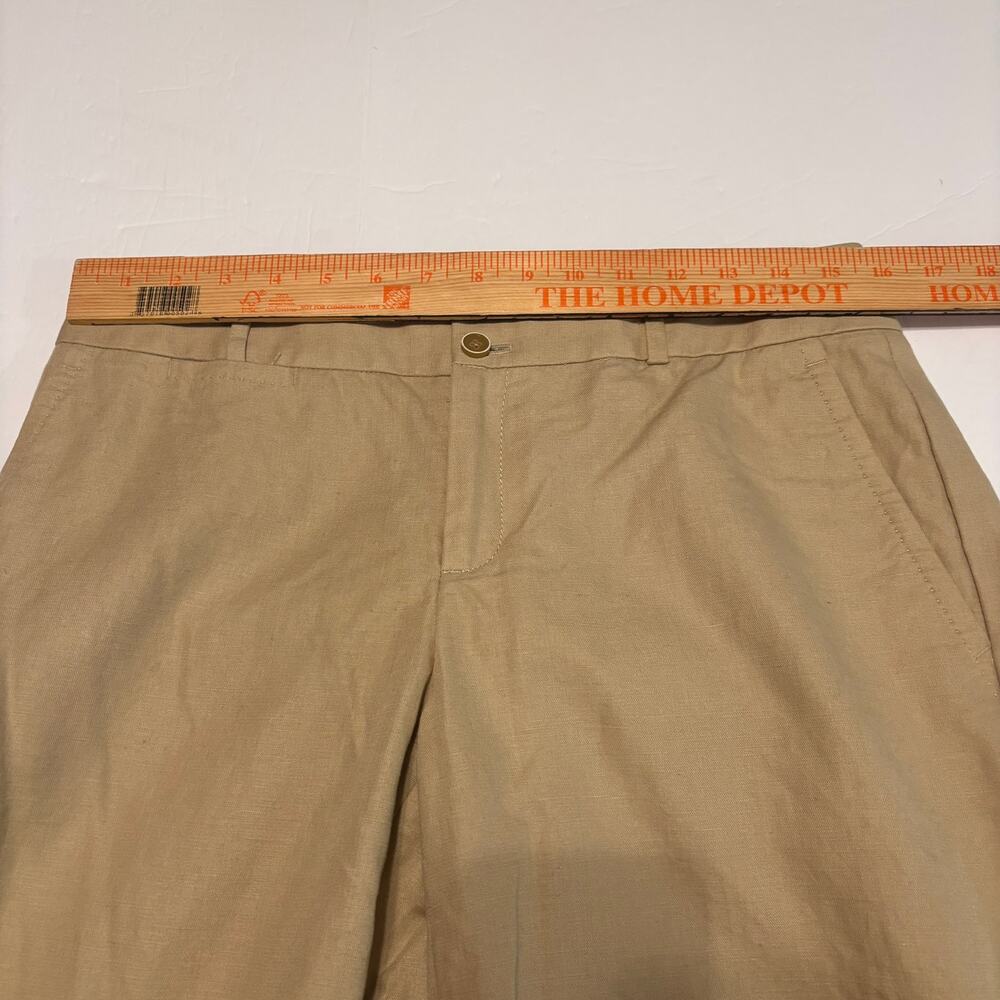 Banana Republic Martin Fit Linen Blend Wide Leg Pants Tan Size 8 Career - Picture 5 of 9